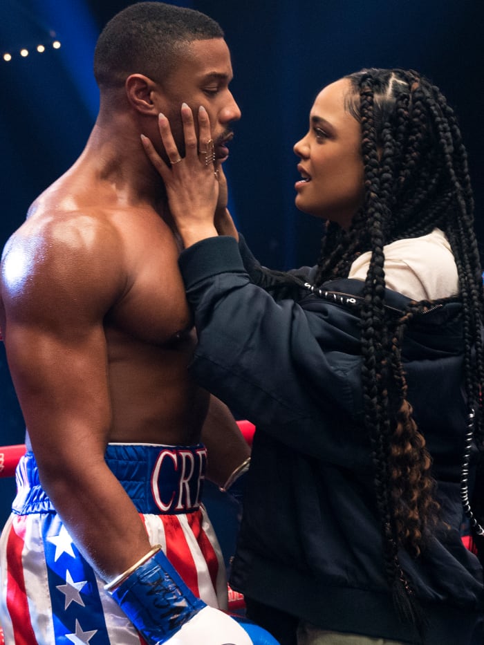 Unlike Rocky's wife, Thompson's character, Bianca, has her own ambitions and doesn't exist solely to prop up Adonis's dreams in the ring.